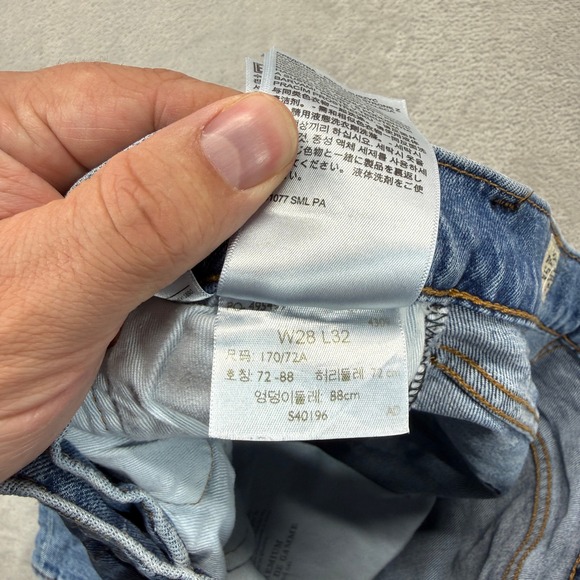 Levi's 511 Jeans Mens 28x32 Blue Slim Fit Med Wash Premium Denim Stretch Preppy - Picture 12 of 13